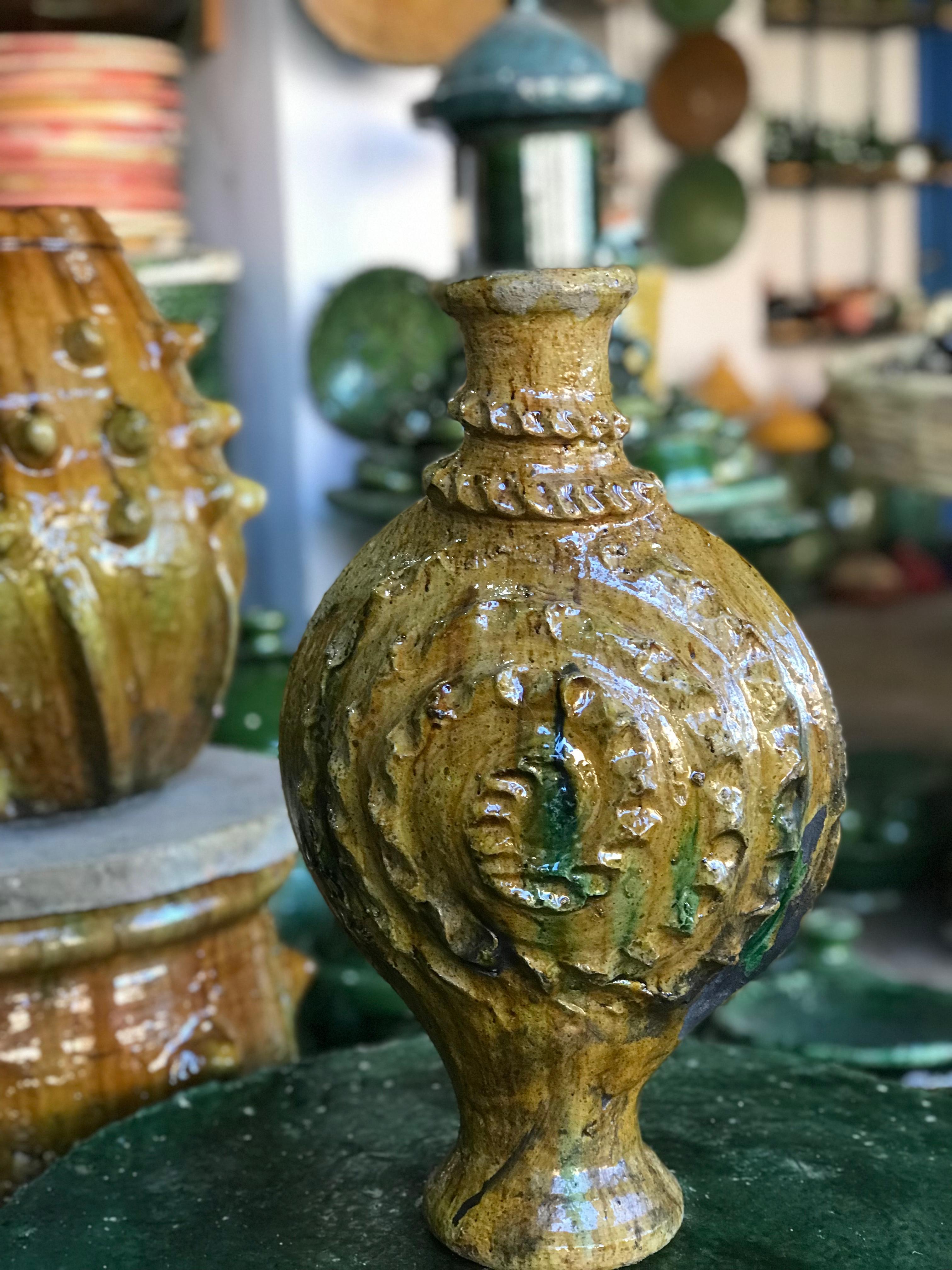 Moroccan Rabouz Gold Ceramic Candle Holder