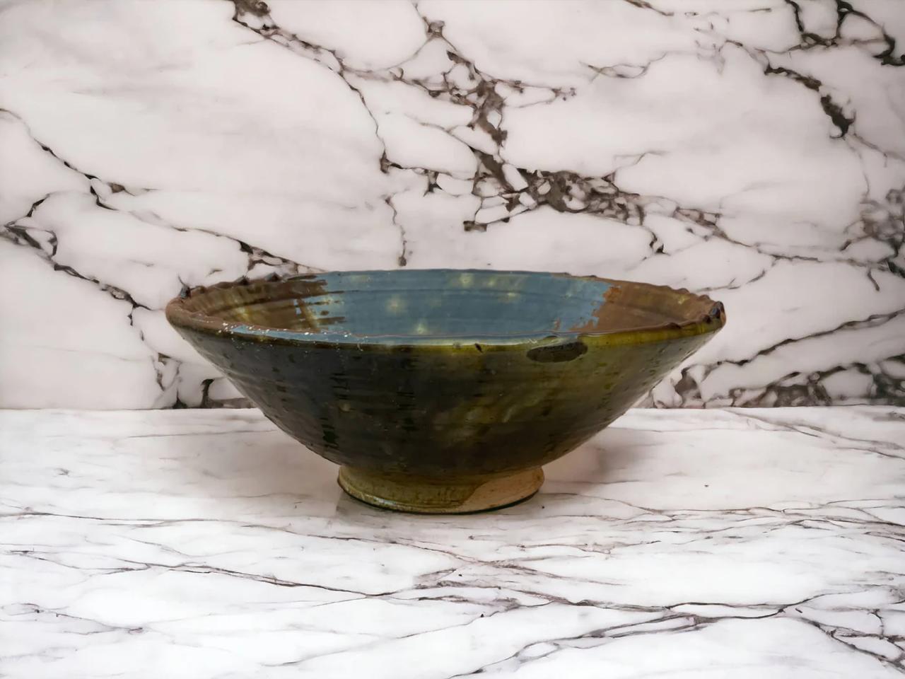 Moroccan tamegroute green ceramic plates